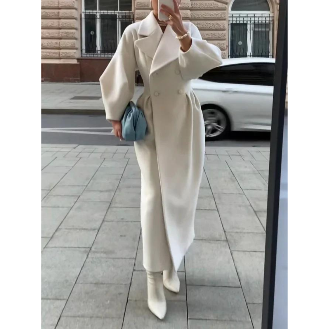 Manteau Femme Blanc Élégant Grande Taille - LuxeStyle