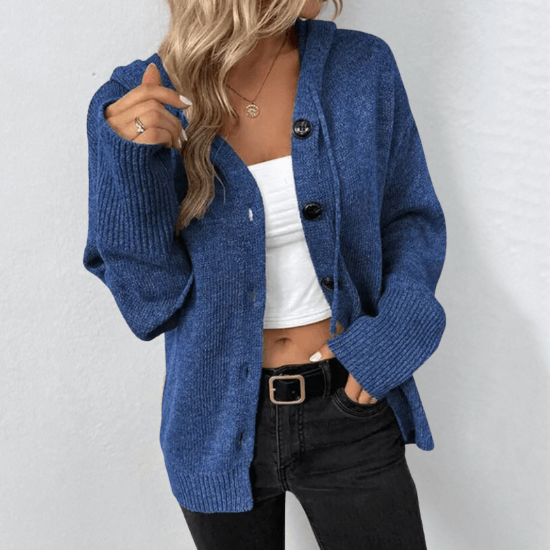 Gilet femme douillet beige boutonné