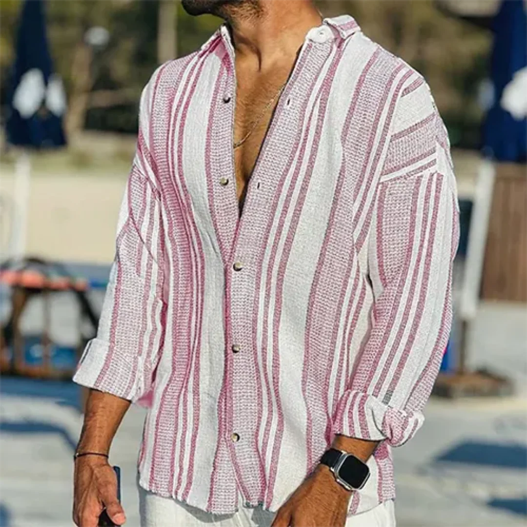 Chemise Homme Élégante À Rayures | Manches Longues - luxestyle