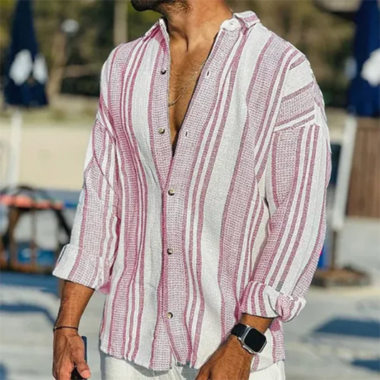 Chemise Homme Élégante À Rayures | Manches Longues - luxestyle