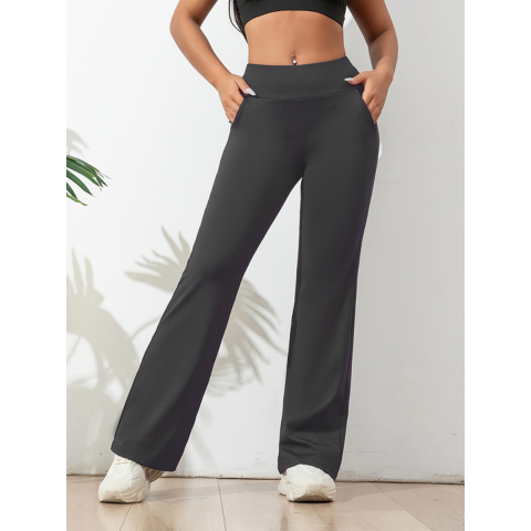 Leggings larges femme taille haute confort - LuxeStyle