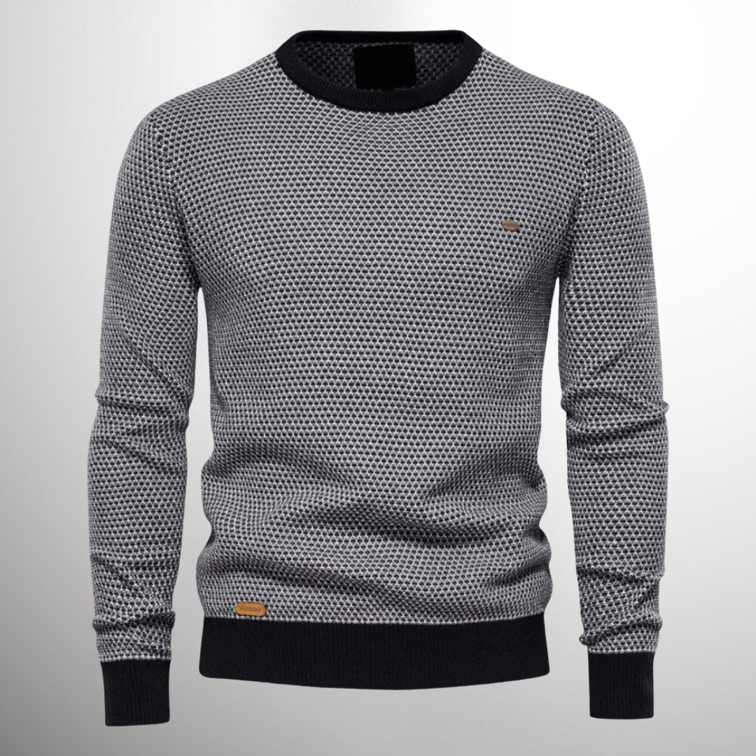 Pull en tricot gris uni pour homme - LuxeStyle