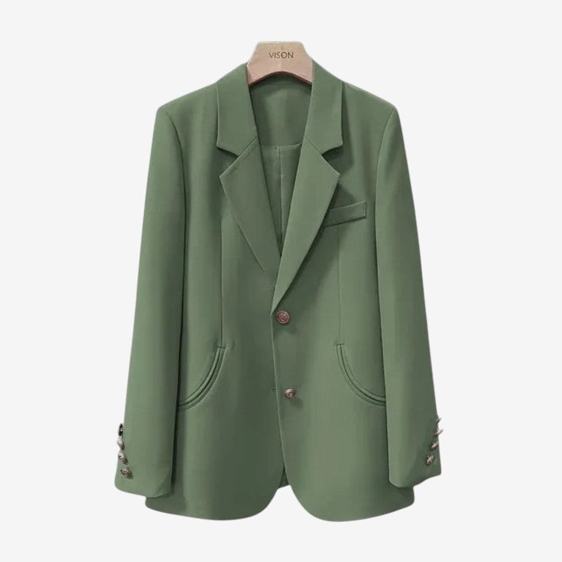 Blazer Élégant Manches Longues Col Chemise