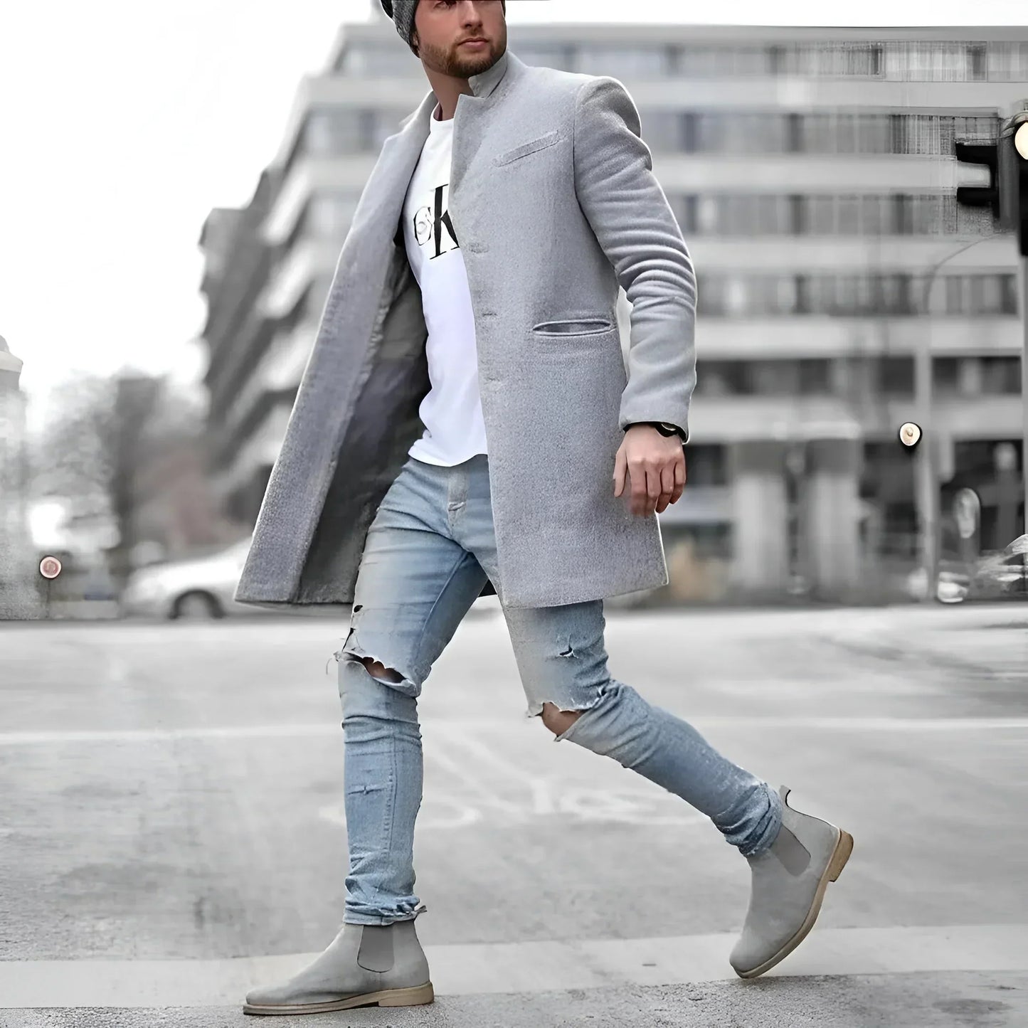 Manteau Homme Élégant en Laine – Parka Long Chaud et Réglementaire - LuxeStyle
