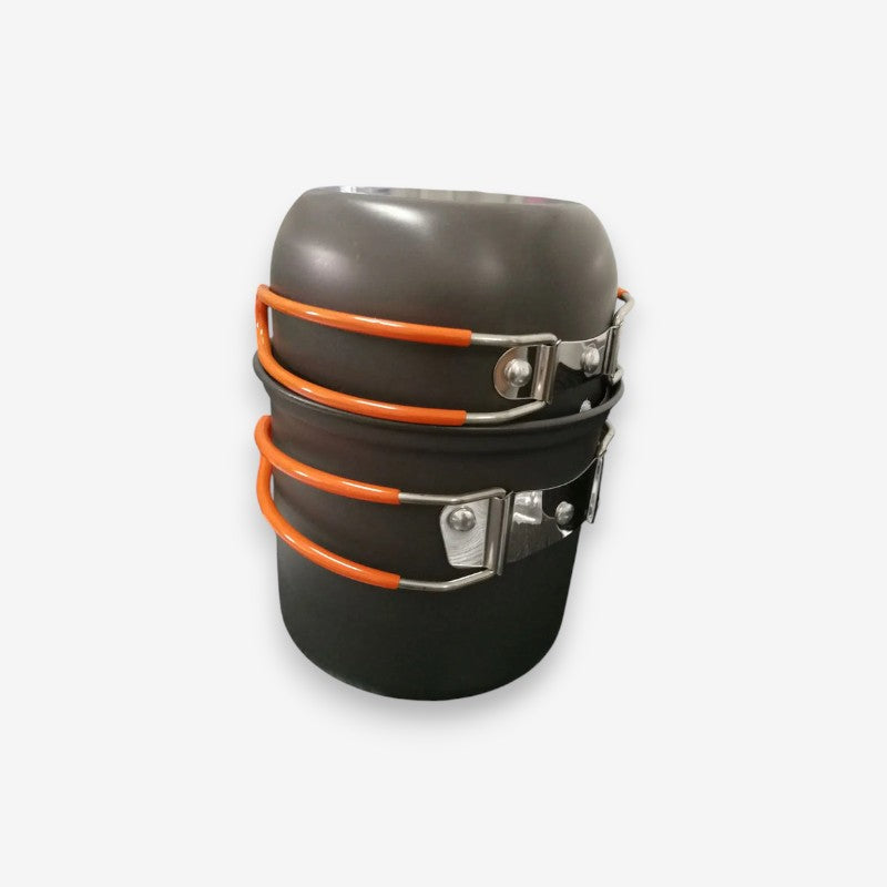 Ustensiles de Cuisine Compact pour Campeur avec Couvercle et Pochette de Rangement