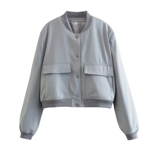 Veste Féminine Courte Col Arrondi - luxestyle