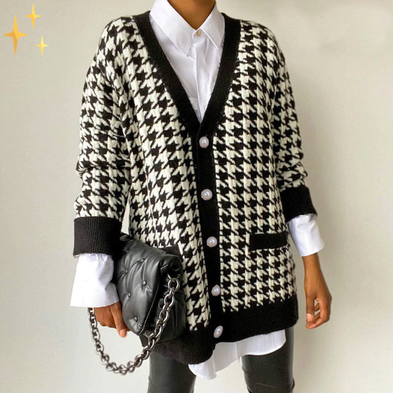 Cardigan Élégant Long Manches Noir Féminin - luxestyle