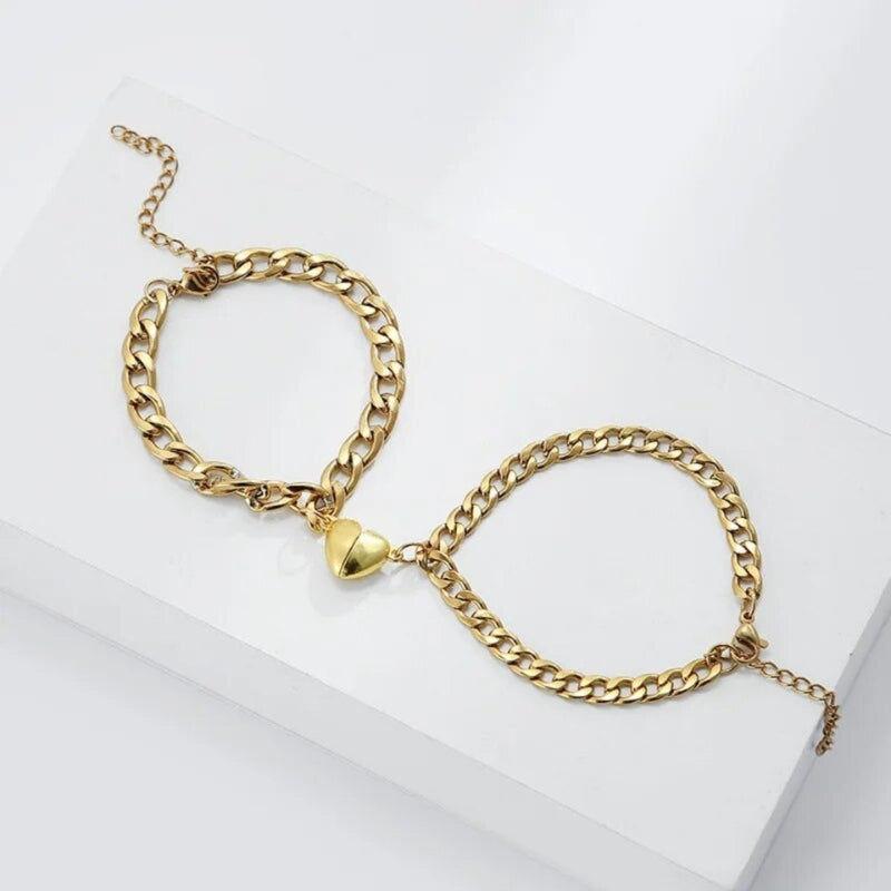 Bijou – Bracelet en chaîne fines avec charm en cœur et fermeture ajustable - LuxeStyle