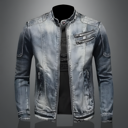 Veste Denim Homme Élégante & Résistante au Look Actuel - LuxeStyle