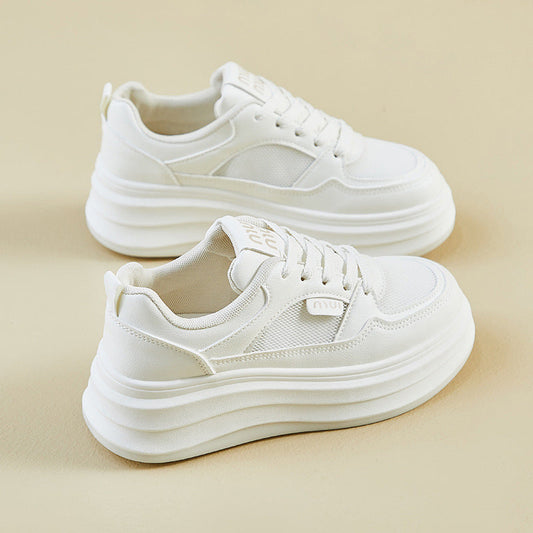 Baskets Femme Blanches Confortables à Plateforme - LuxeStyle