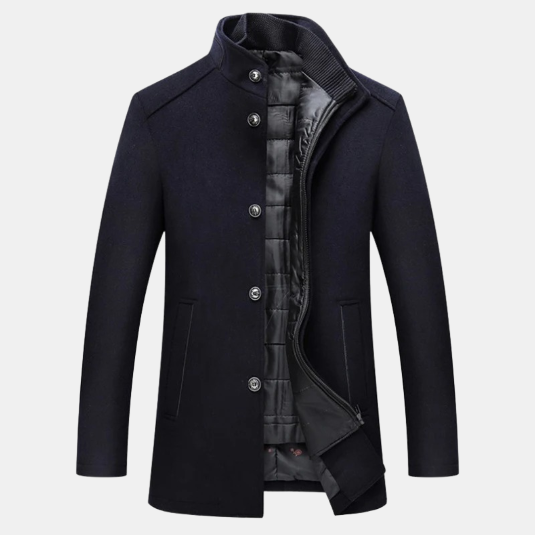 Manteau Homme Hiver Doublé Élégant Brun