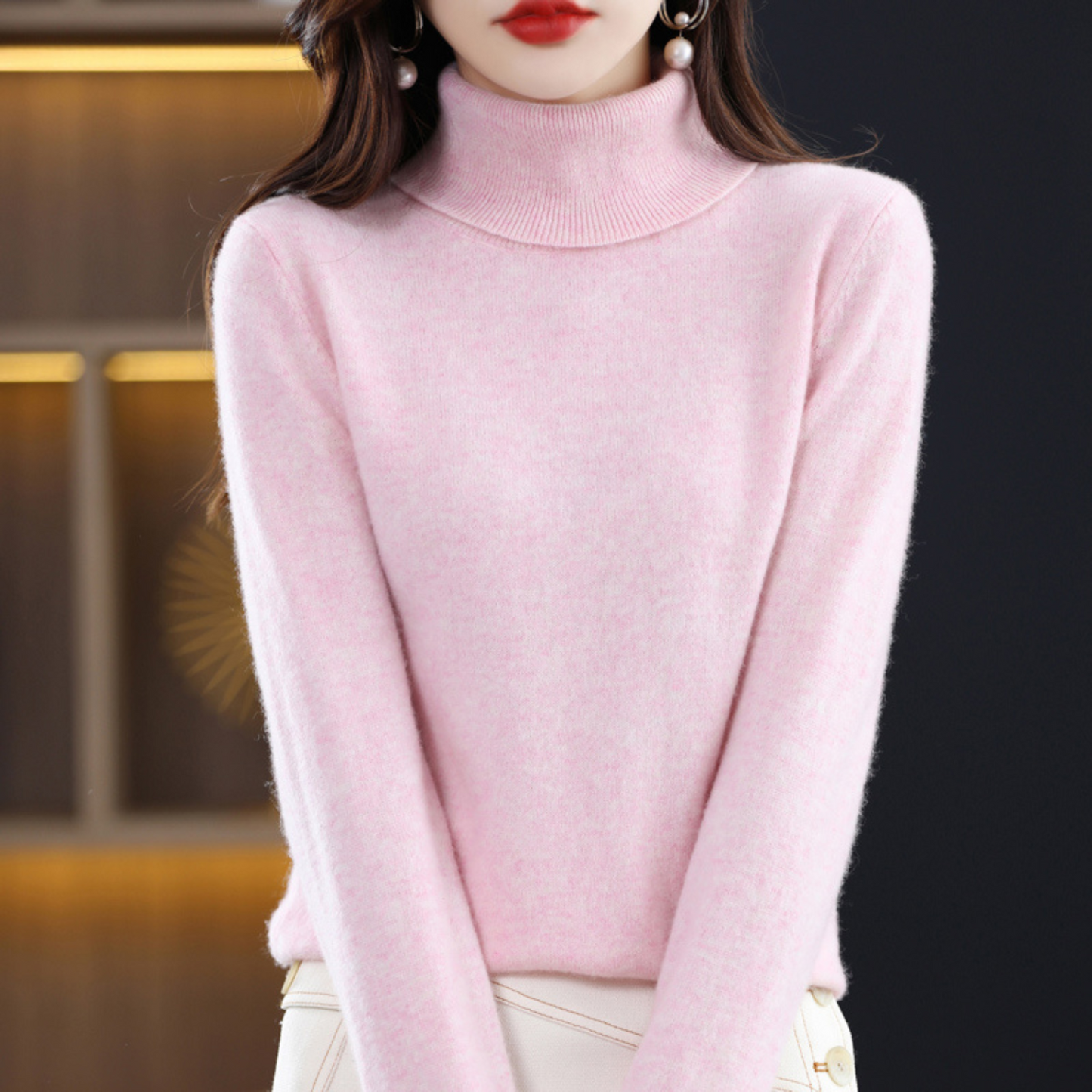 Pull Cachemire Doux pour Femme - Col Roulé Confortable et Léger