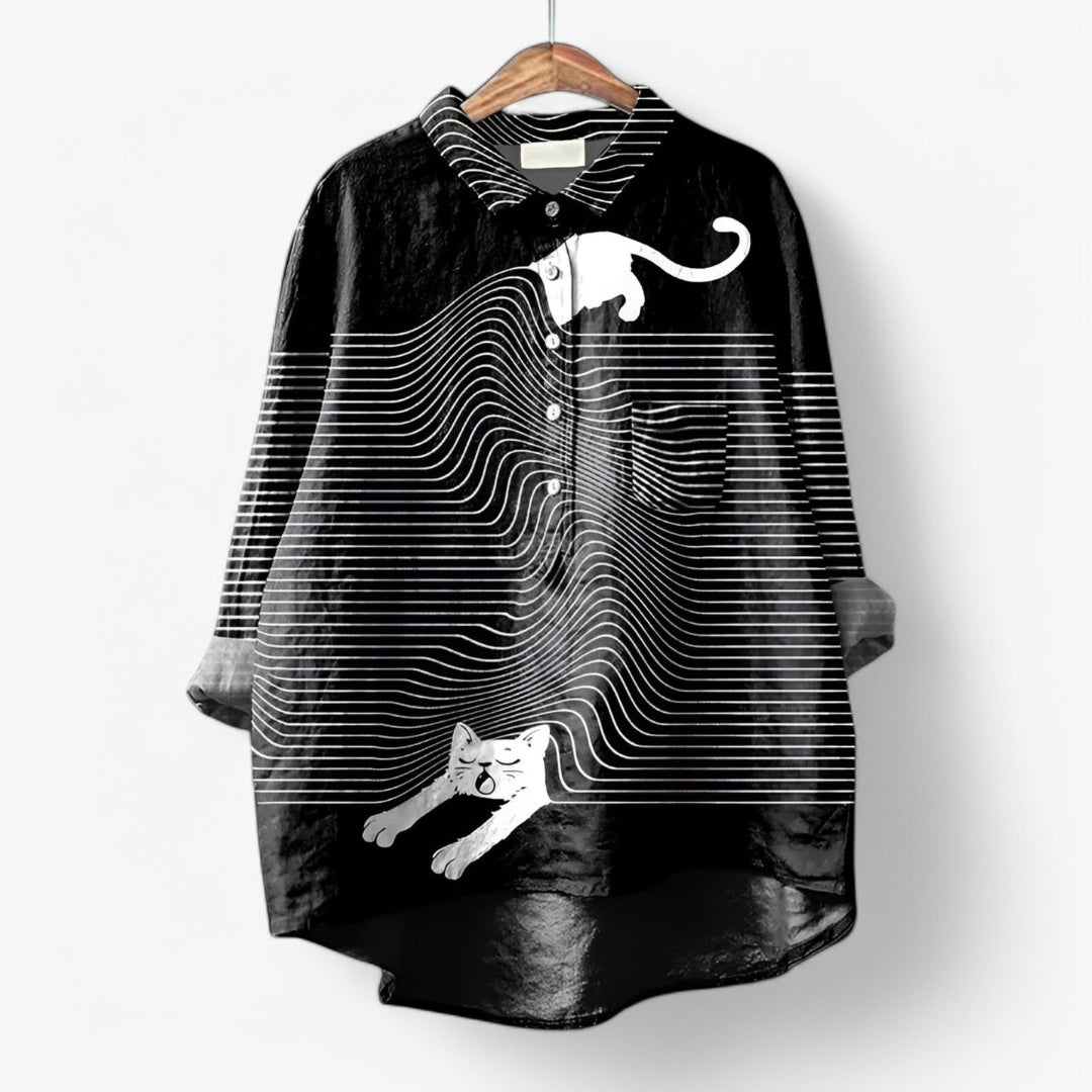 Chemise Amusante Avec Chiens Et Manches Longues
