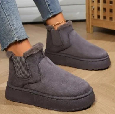 Bottines Hiver Chaudes À Lacets avec Semelle Grognon pour Femme