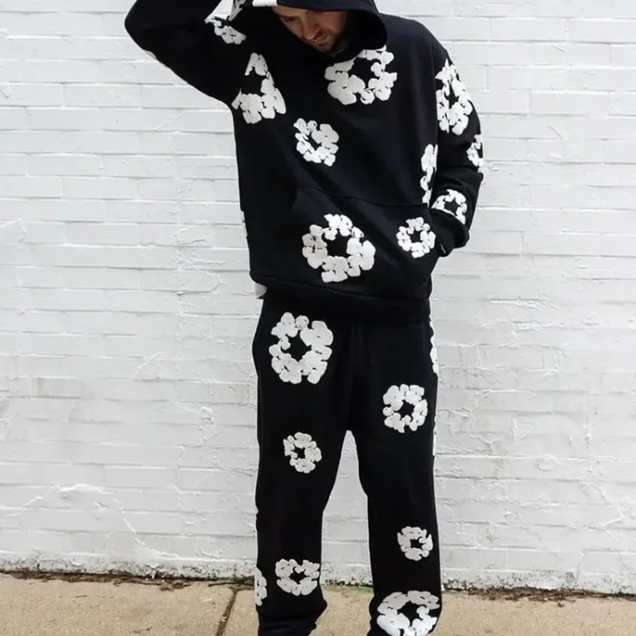Caleb – Ensemble décontracté à capuche et pantalon fleuri - LuxeStyle