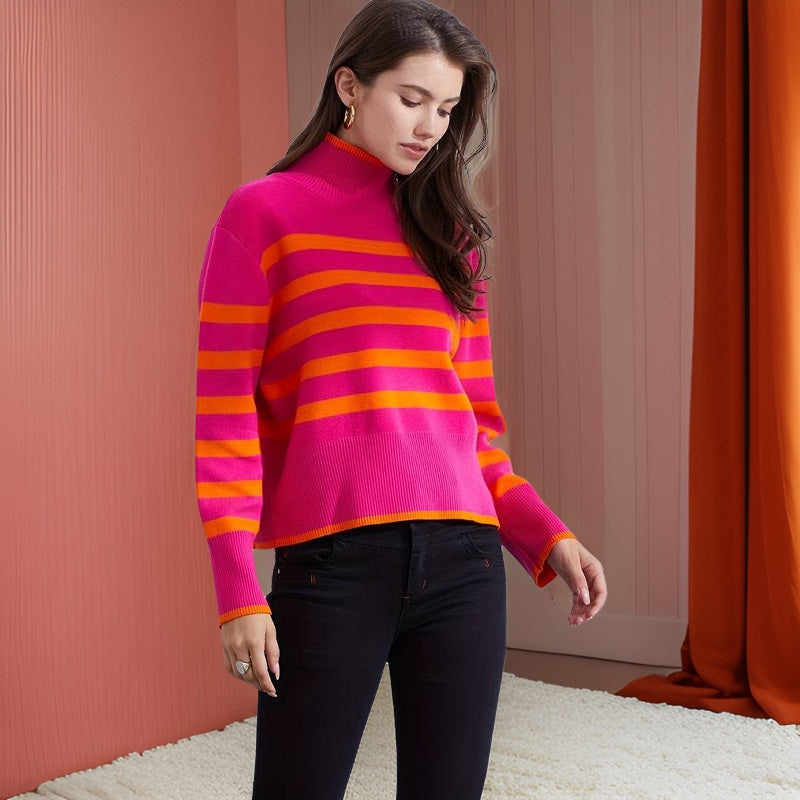 Pull Col Roulé Femme Élégant - luxestyle