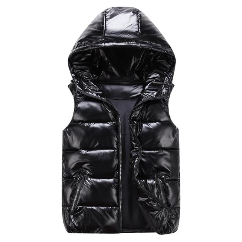 Veste sans manche tendance à capuche zippée - LuxeStyle