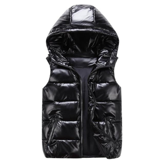 Veste sans manche tendance à capuche zippée - LuxeStyle