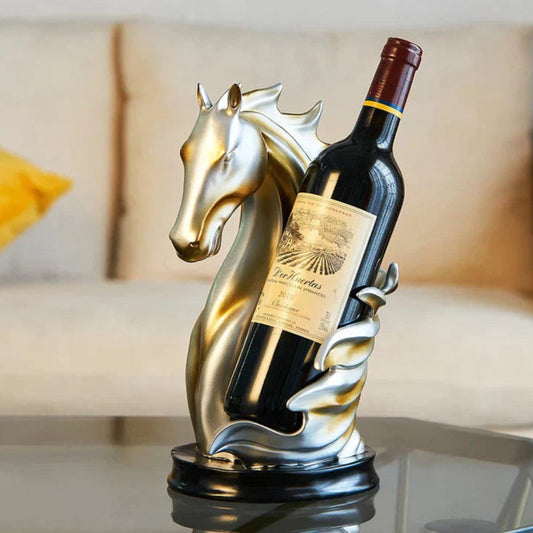 Casier à Vin Élégant en Bois Cheval Décoratif - LuxeStyle