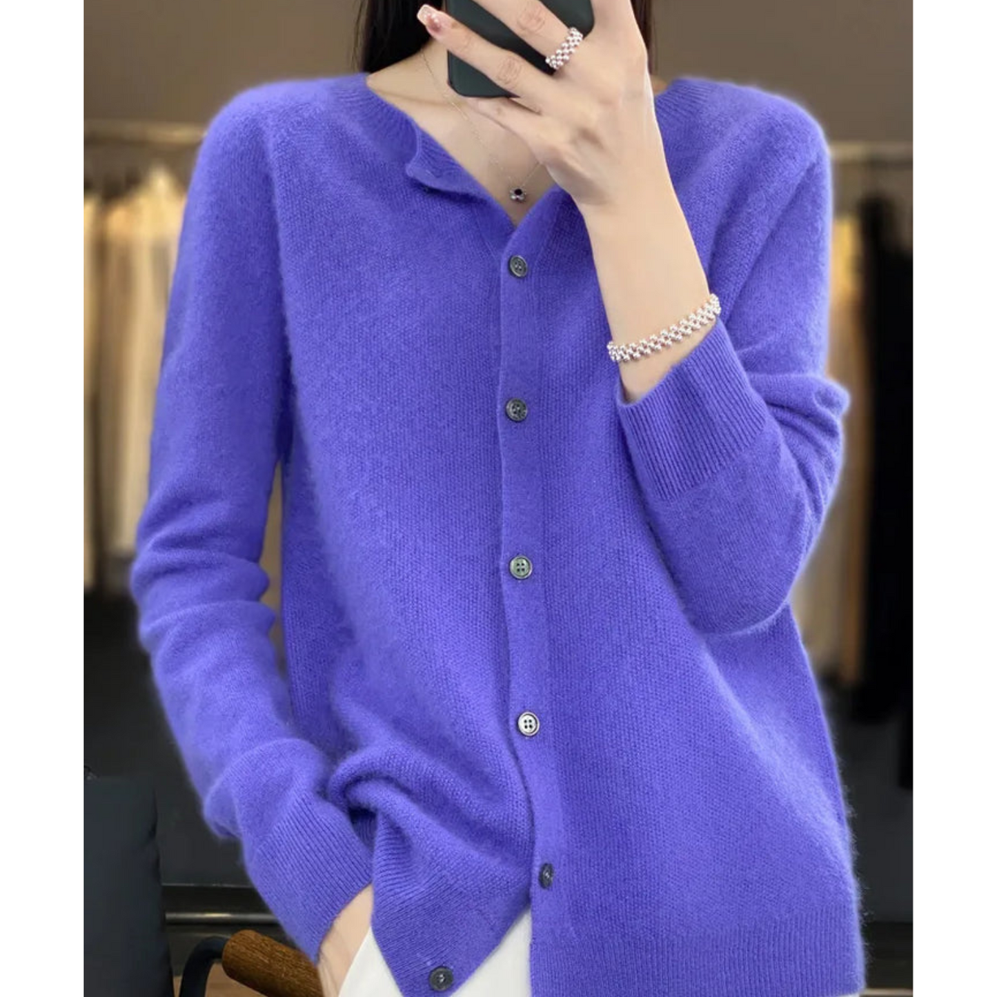 Cardigan Femme Chic – Gilet en Laine Mérinos Douce & Cachemire Confortable