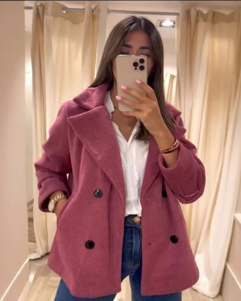 Manteau Femme Hiver Double Fermeture Col Montant - LuxeStyle