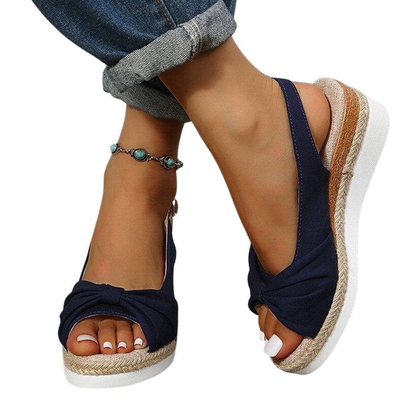 Sandales Platesforme Élégantes à Nœud - LuxeStyle