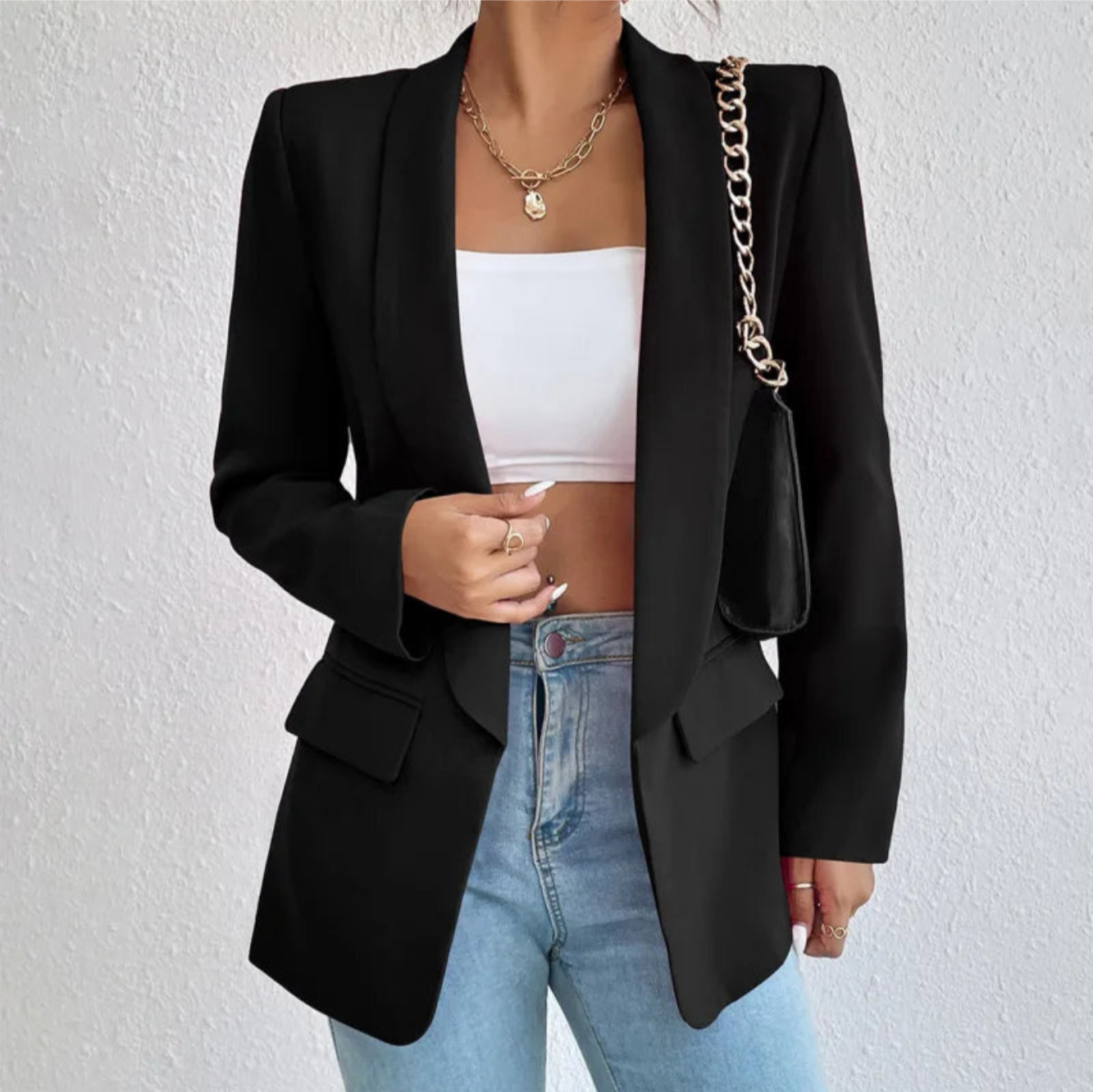Blazer Féminin Élégant Longueur Grande Taille - luxestyle
