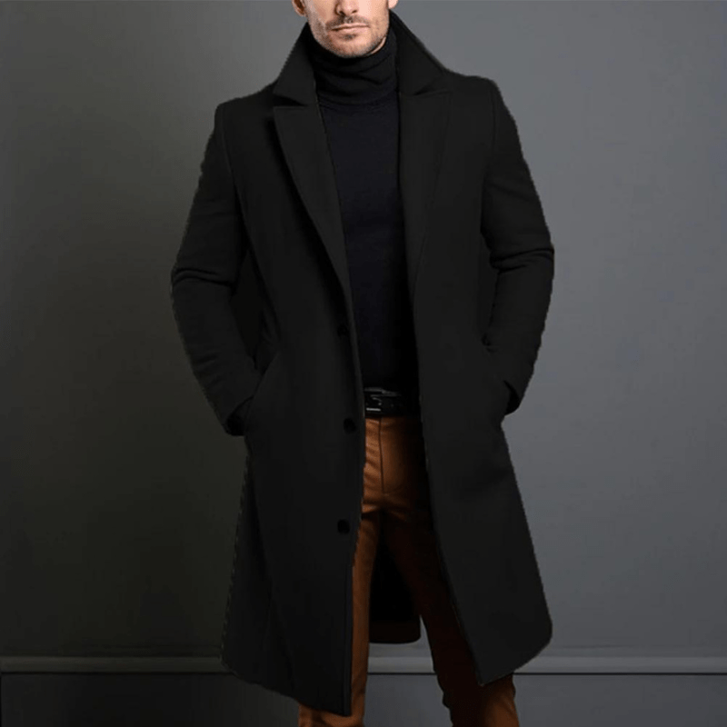 Manteau Homme Hiver Élégant - Veste Longue Isolée et Chaude Style Classique - LuxeStyle