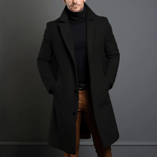 Manteau Homme Hiver Élégant - Veste Longue Isolée et Chaude Style Classique - LuxeStyle