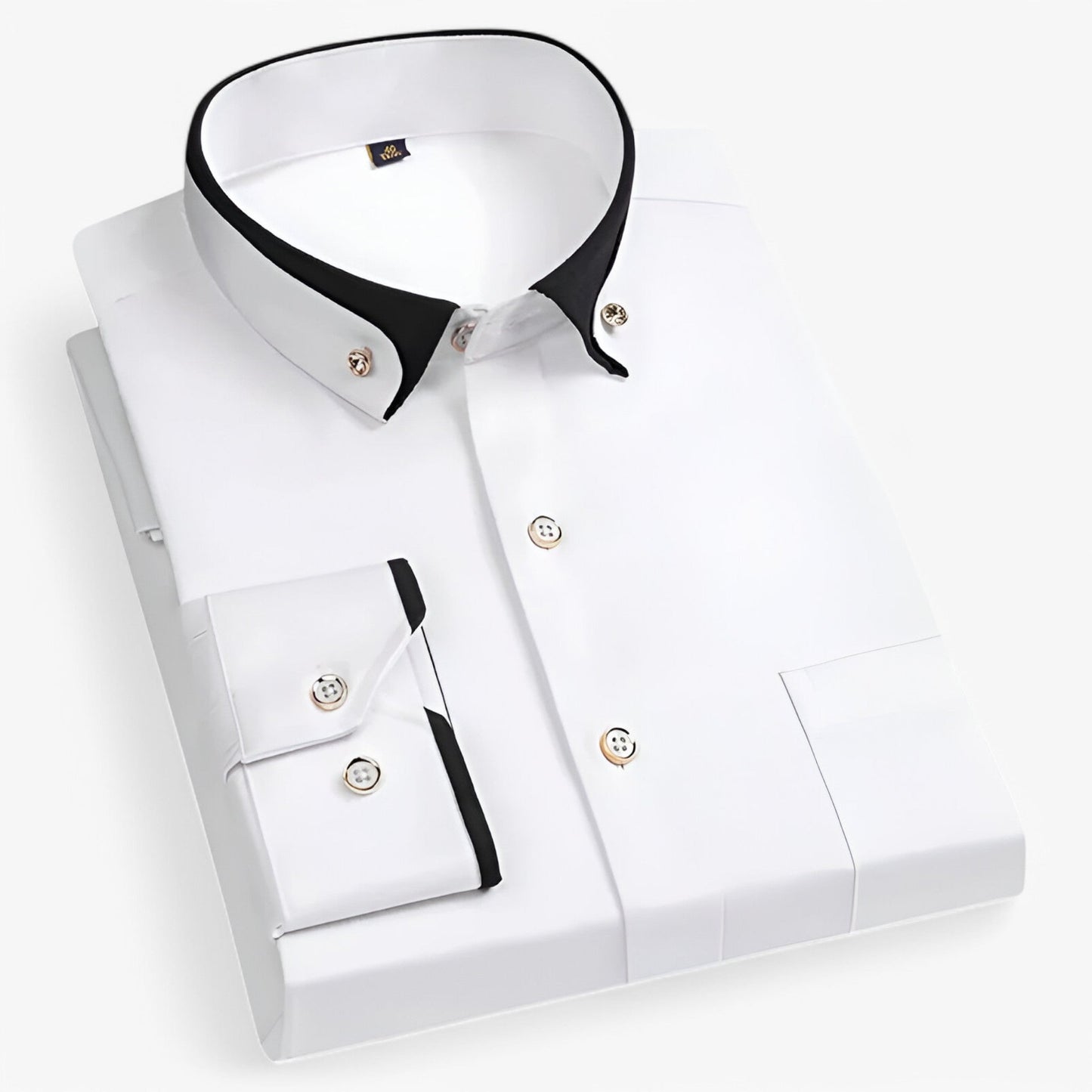 Chemise Homme Décussée Col Contrasté Décontractée