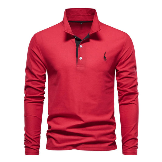 Elegancio™ – Polo Homme Manche Longue Élégance et Confort Durable
