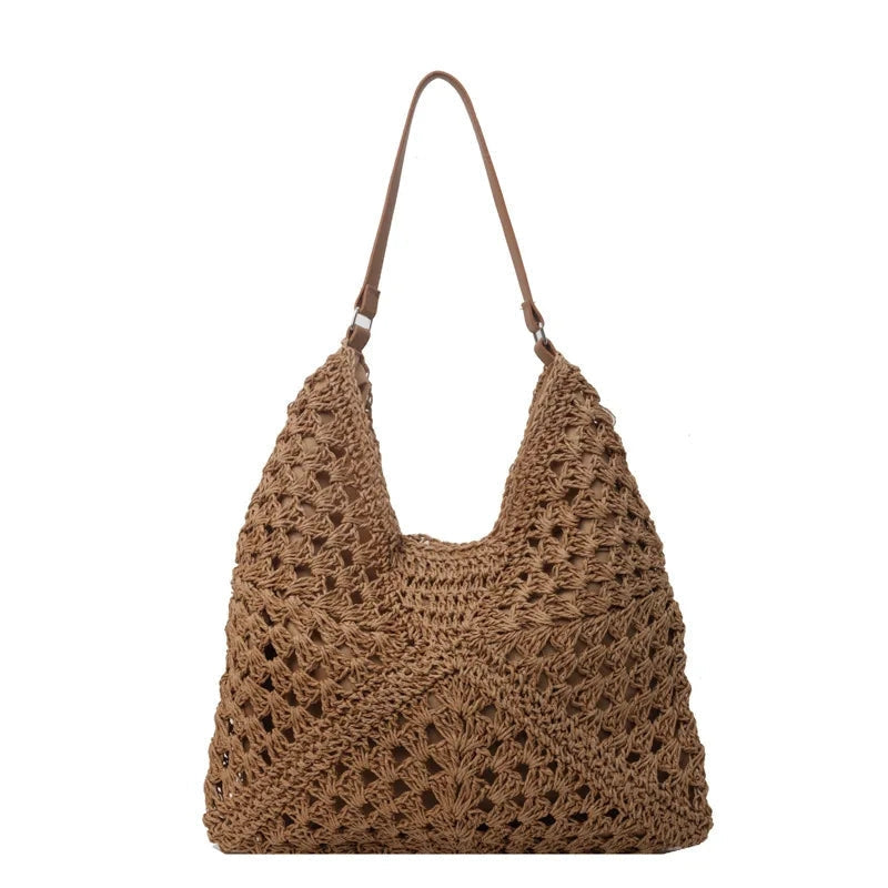 Sac Tressé Chic en Forme Triangulaire - LuxeStyle