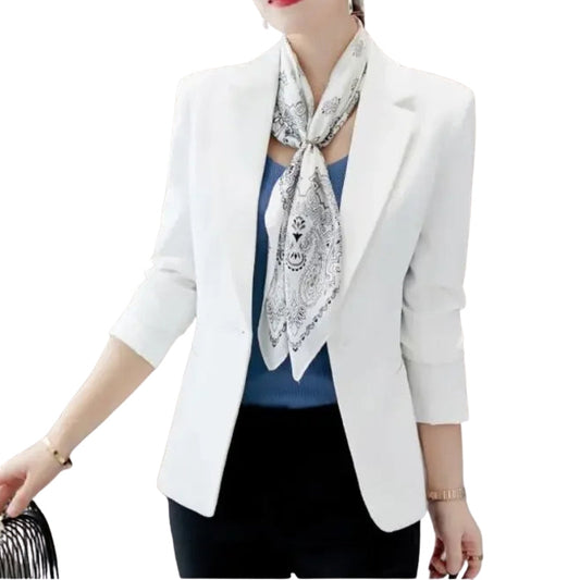 Blazer Chic Manches Longues Fermeture Éclair - LuxeStyle