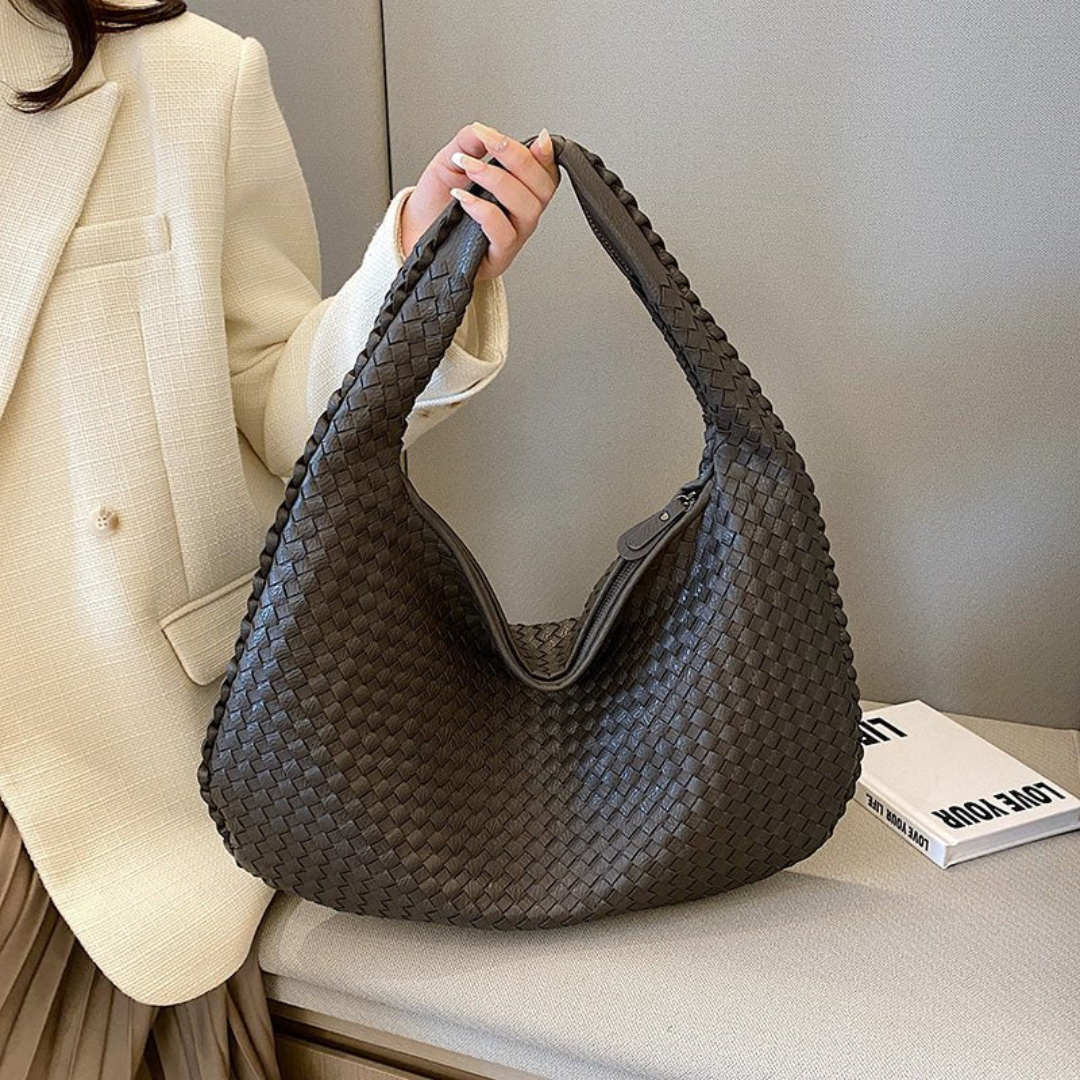Sac à main en cuir tressé élégant femme