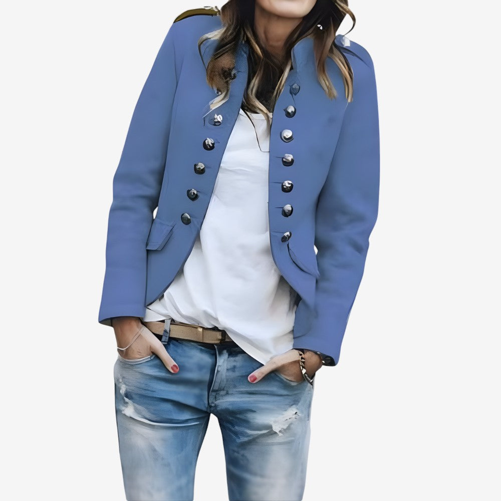 Veste Femme Hiver avec Poches et Fermeture Boutons