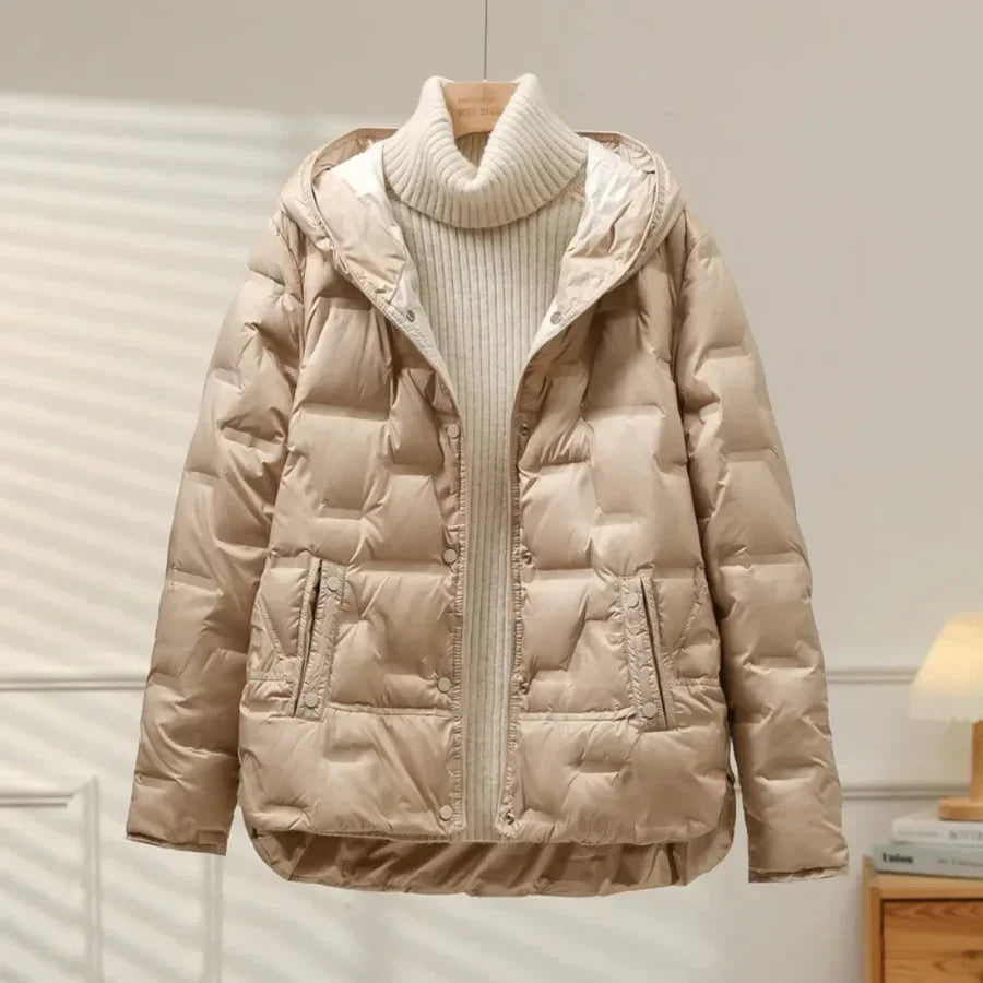 Veste Douillette pour Femme avec Fermeture Éclair et Col Montant