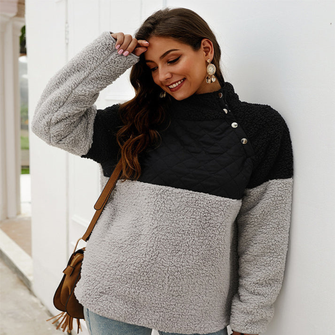 Pull D'Hiver Élégant Col Montant Féminin - luxestyle