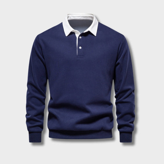 Pull Polo Homme Élégant – Sweat à Manches Longues Confortable avec Col Rond & Look Urbain - LuxeStyle