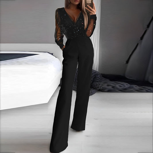 Combinaison Col V Élégante pour Femmes | Confortable et Polyvalente - LuxeStyle