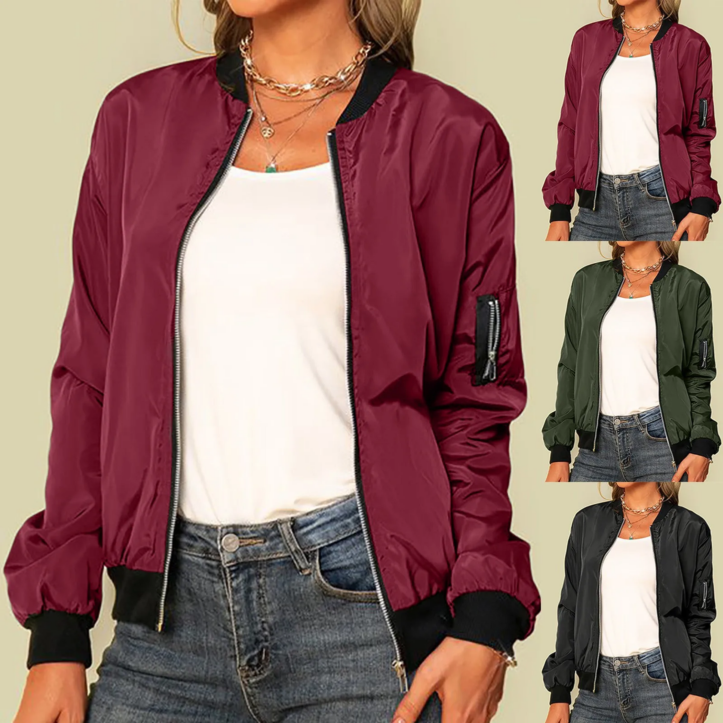 Blouson Femme Léger Éclair – Veste Streetwear Chic - LuxeStyle