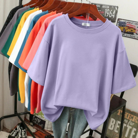 T-shirt femme décontracté en coton doux oversize - LuxeStyle
