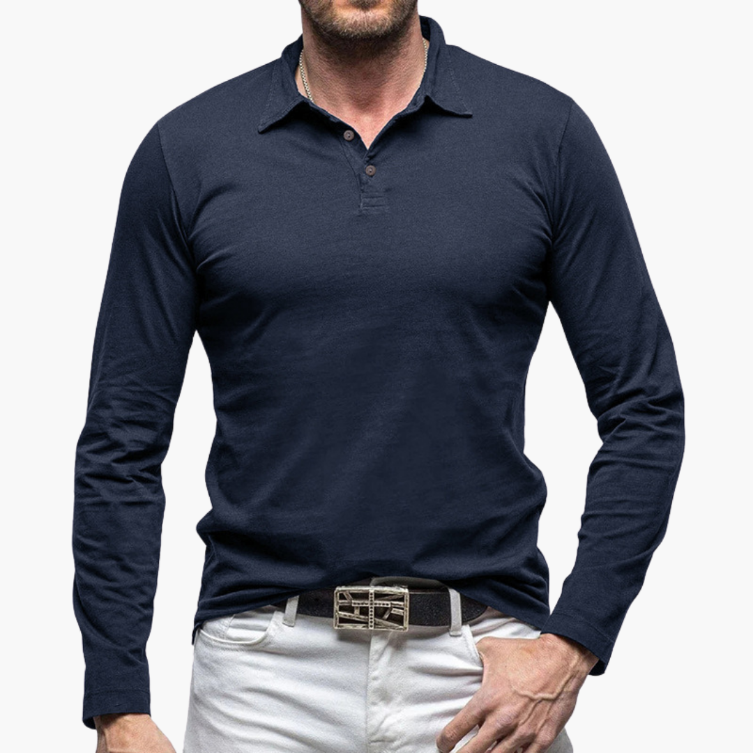Polo Homme Élégant à Manches Longues - LuxeStyle