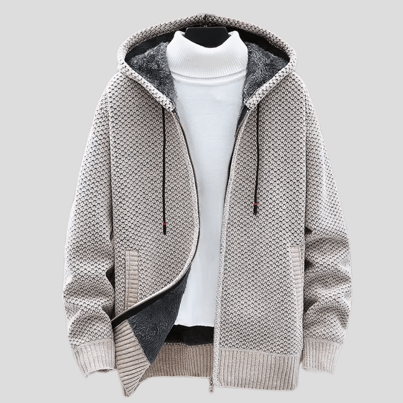 Sweat à Capuche Homme Doublé – Polaire Élégant Zippé pour Hiver