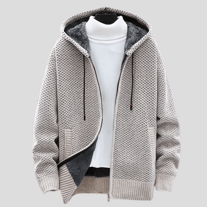 Sweat à Capuche Homme Doublé – Polaire Élégant Zippé pour Hiver