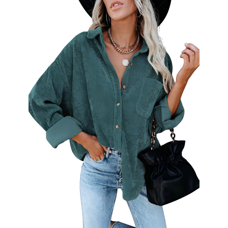 Surchemise Velours Doux Oversize avec Poche