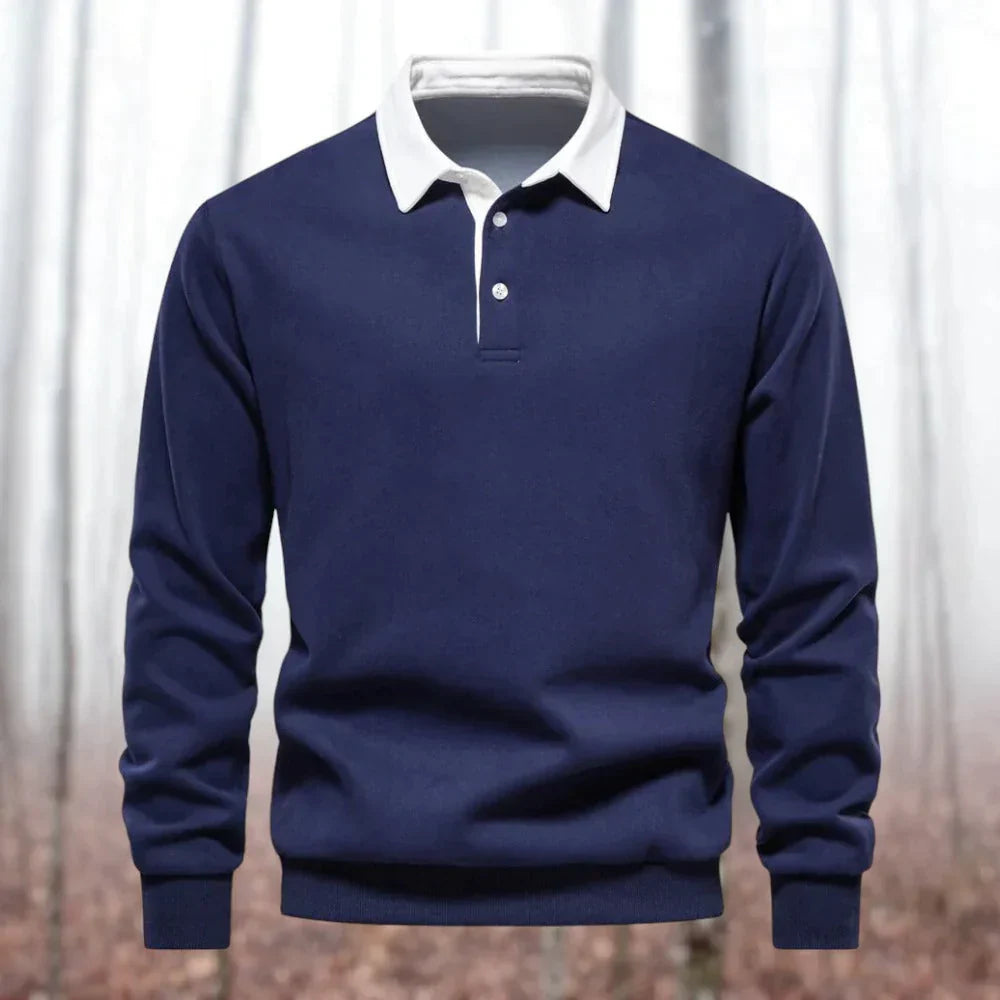 Polo Homme Manches Longues Élégant - luxestyle