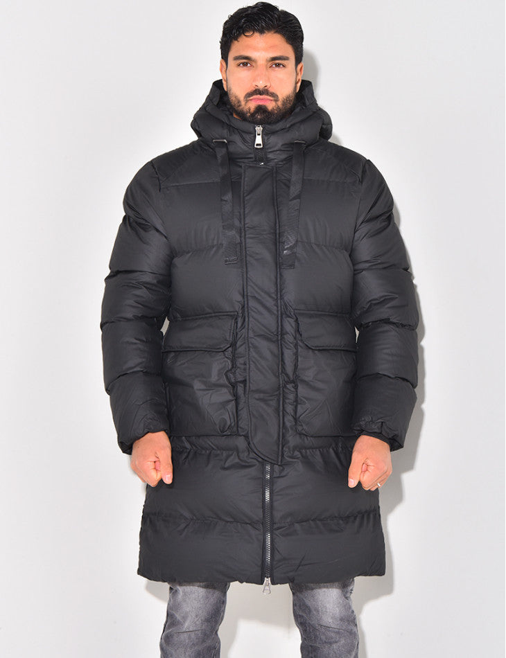 Manteau Hiver Homme Capuche Noir - luxestyle