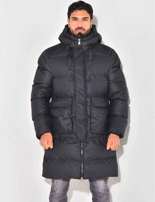 Manteau Hiver Homme Capuche Noir - luxestyle
