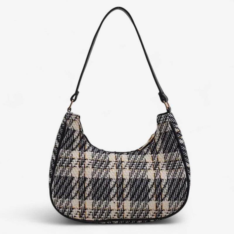 Sac à bandoulière écossais grand volume avec fermeture pratique - LuxeStyle