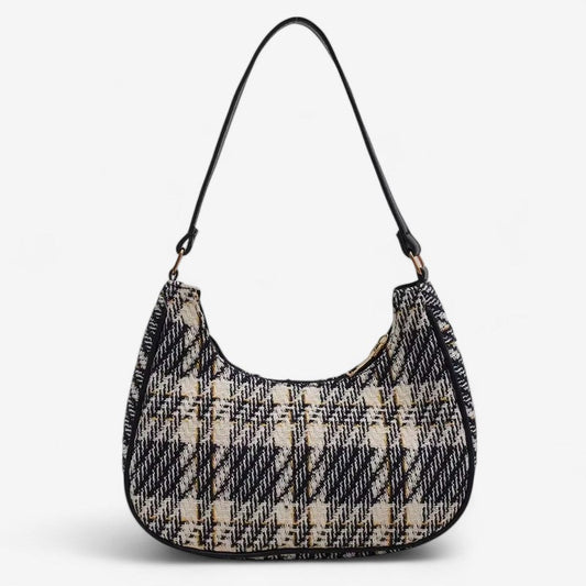 Sac à bandoulière écossais grand volume avec fermeture pratique - LuxeStyle
